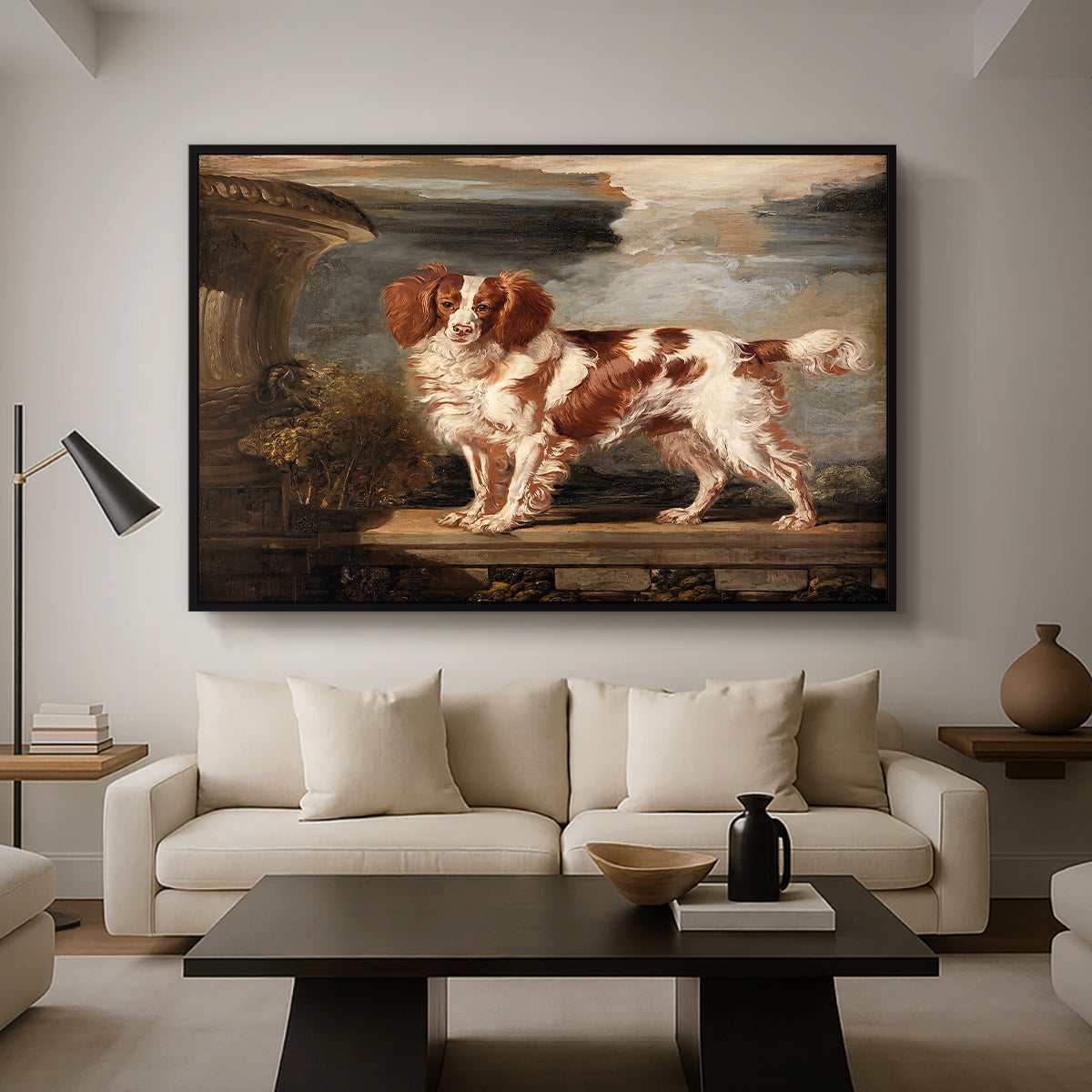 Portrait of Dash, a Favourite Spaniel, Property of Lady Frances Vane-Tempest, 1819 - Floater Framed Canvas Print