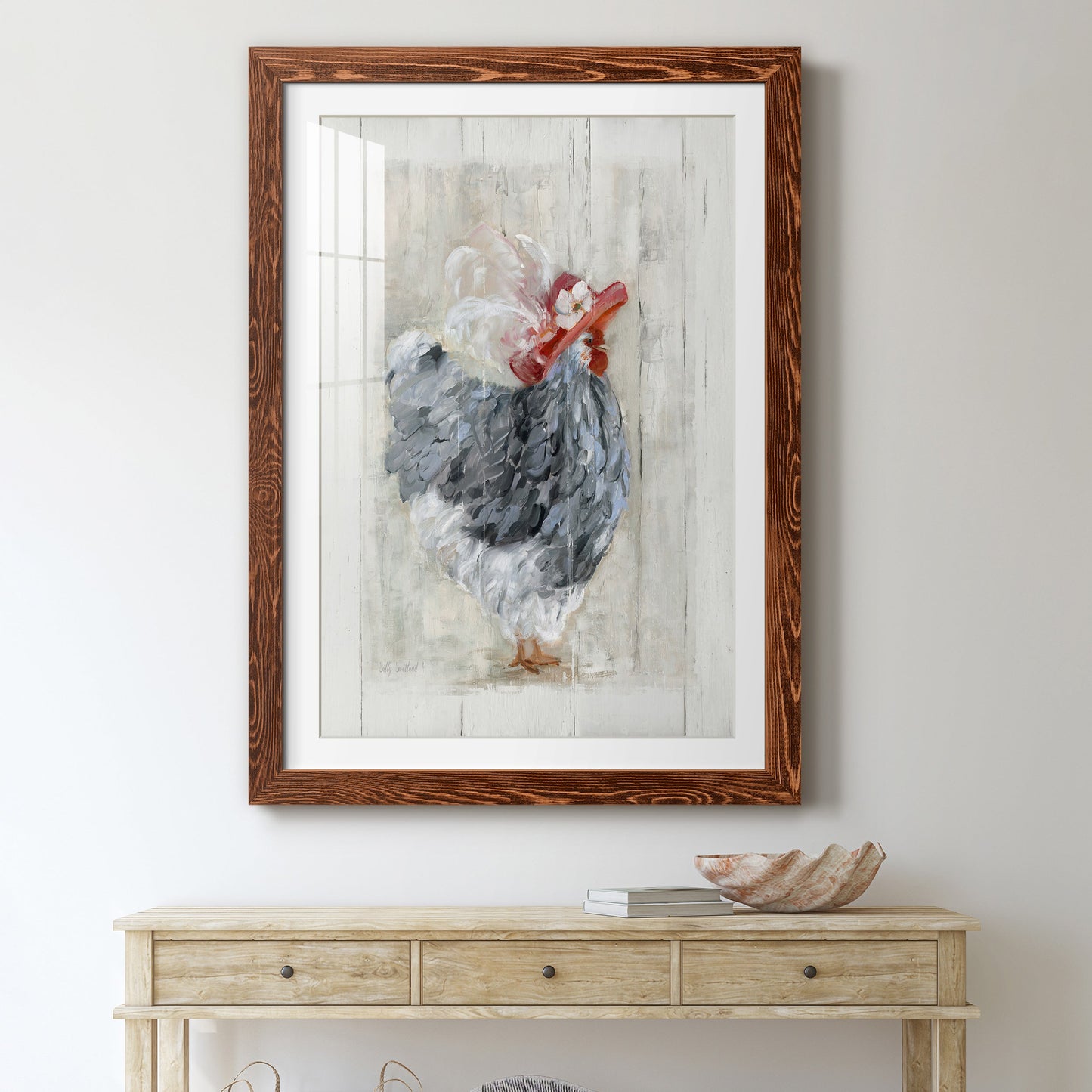 Sunday Best Hen - Premium Framed Print - Distressed Barnwood Frame - Ready to Hang