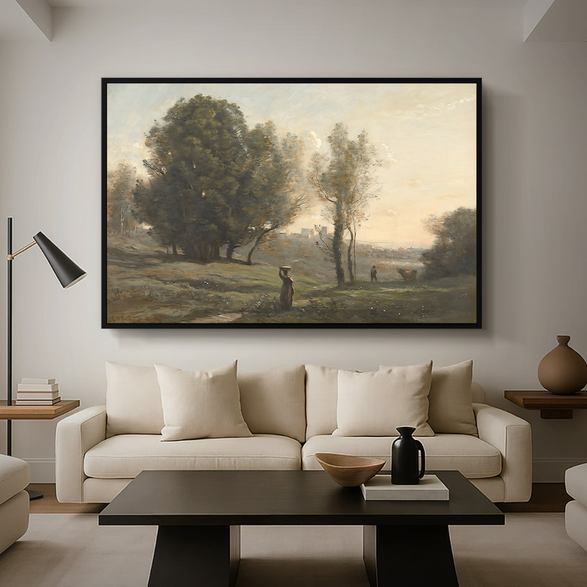 Landscape (Souvenir of les landes), c. 1872 - Floater Framed Canvas Print