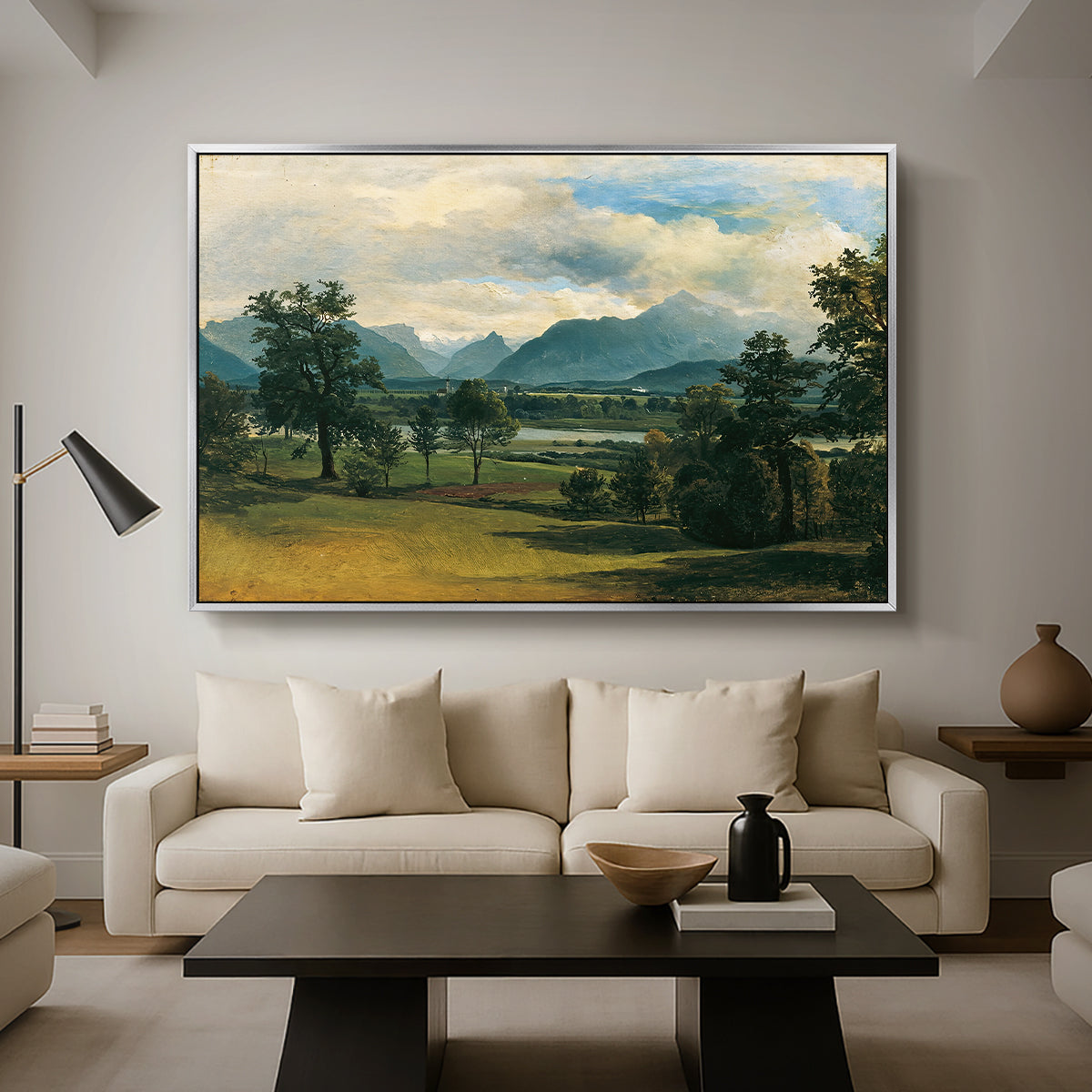 View of Liefering, 1830 - Floater Framed Canvas Print
