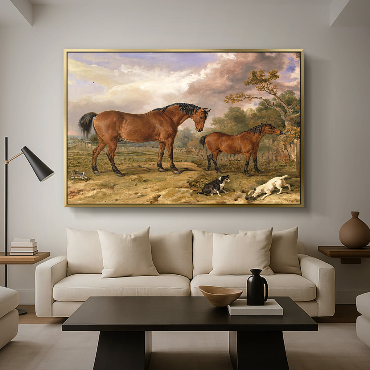Portrait of Reformer, Blucher, Tory and Crib, Property of Rowland Alston, Esq., M.P., 1835 - Floater Framed Canvas Print