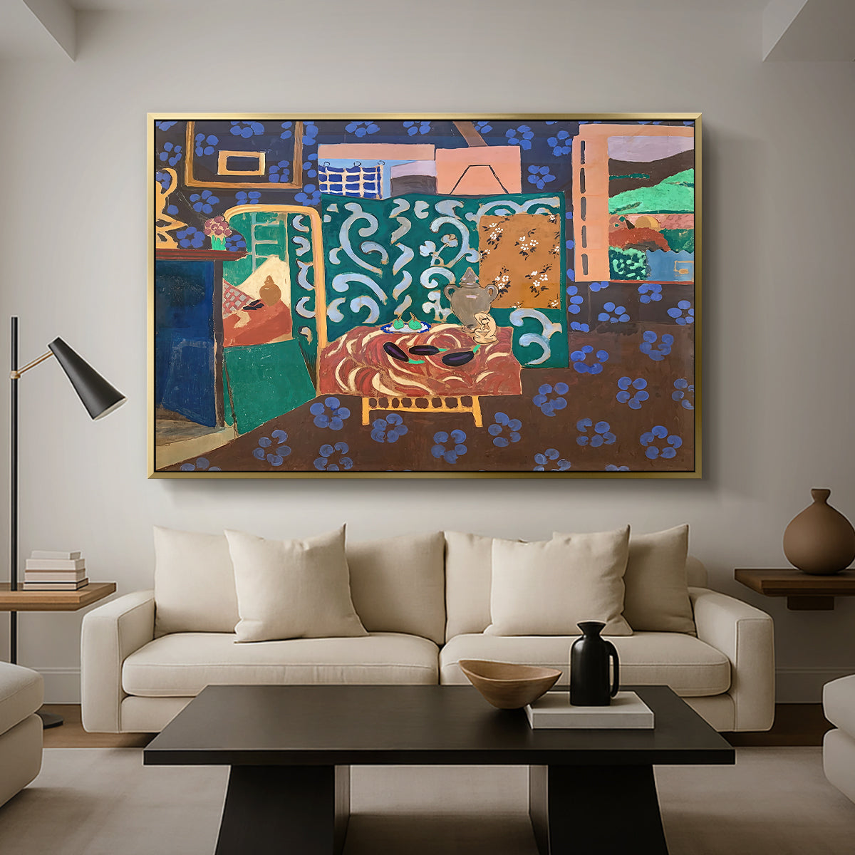 Interior with Aubergines, 1911 - Floater Framed Canvas Print
