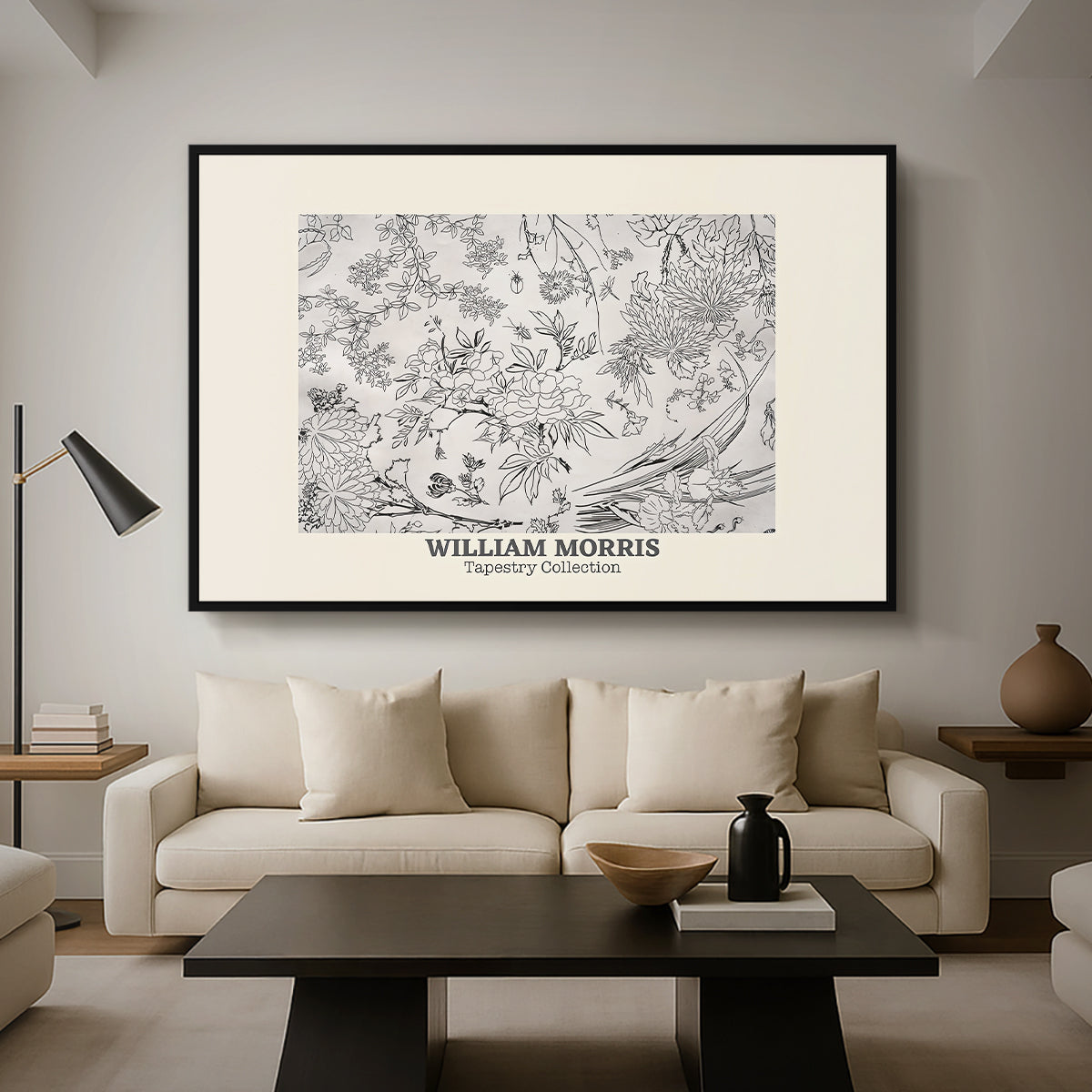 Fleurs, 1866 (Morris Inspired) - Floater Framed Canvas Print