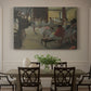 Canvas art print featuring ballerinas practicing in studio with instructor observing nearby, showcased as a statement wall artwork
