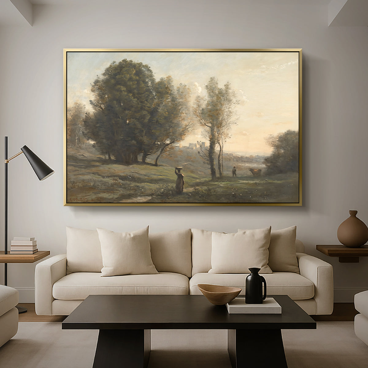 Landscape (Souvenir of les landes), c. 1872 - Floater Framed Canvas Print