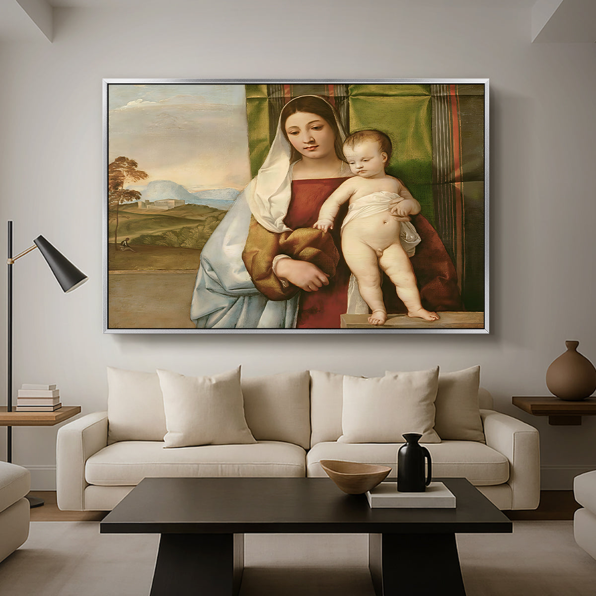 The Gypsy Madonna (La Zingarella), c. 1510-1511 - Floater Framed Canvas Print