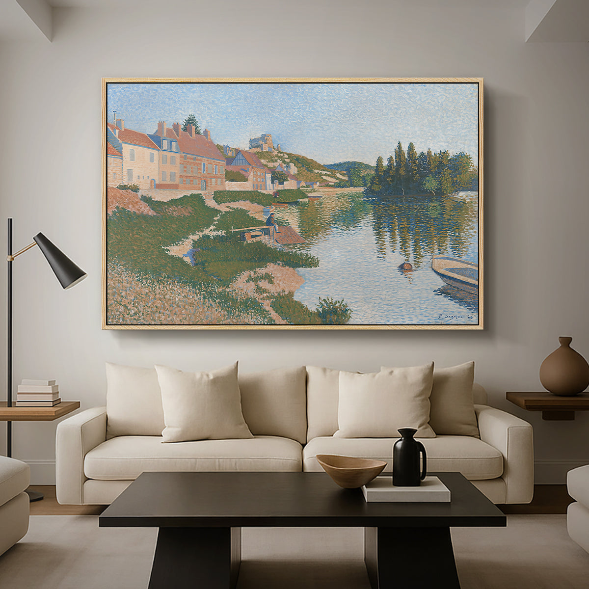 Les Andelys, Côte d'Aval, 1886 - Floater Framed Canvas Print