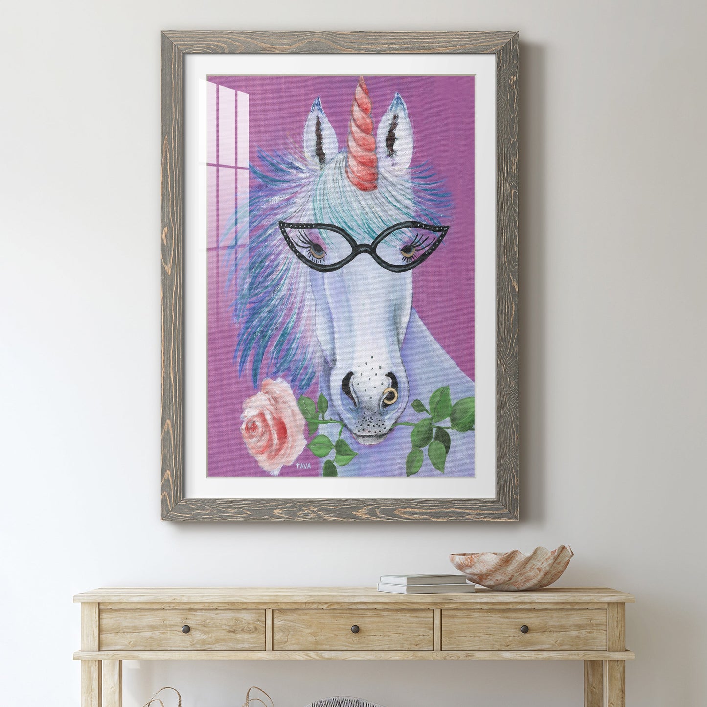 Unicorn III - Premium Framed Print - Distressed Barnwood Frame - Ready to Hang