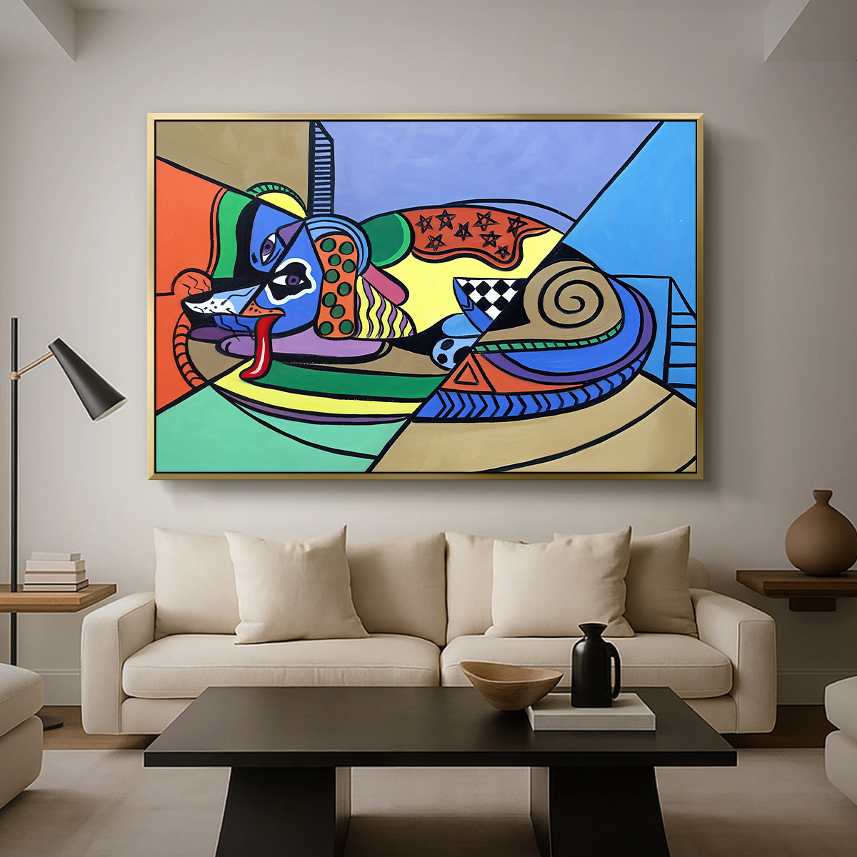 A Dog Named Picasso - Floater Framed Canvas Print