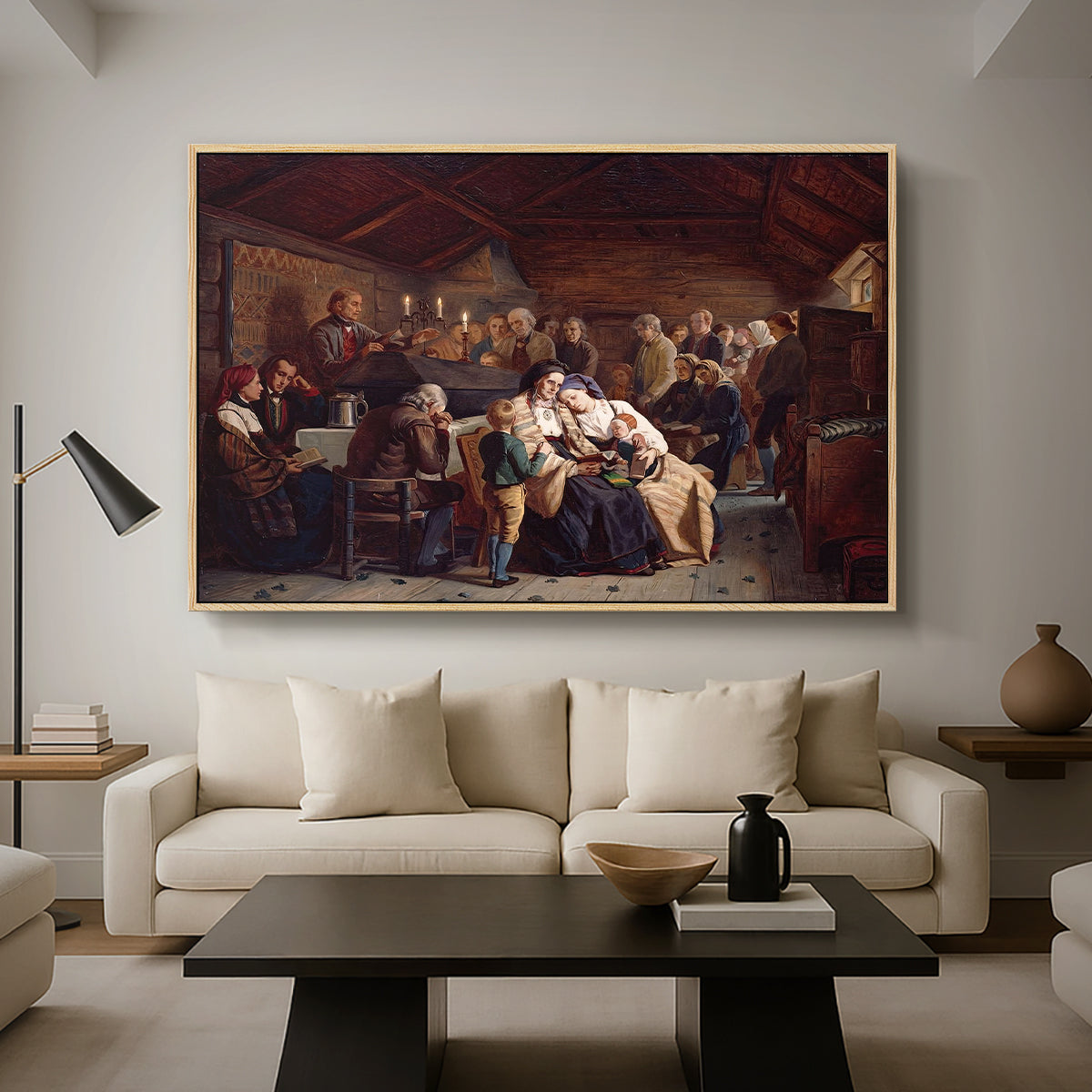 Funeral Feast, 1854 - Floater Framed Canvas Print