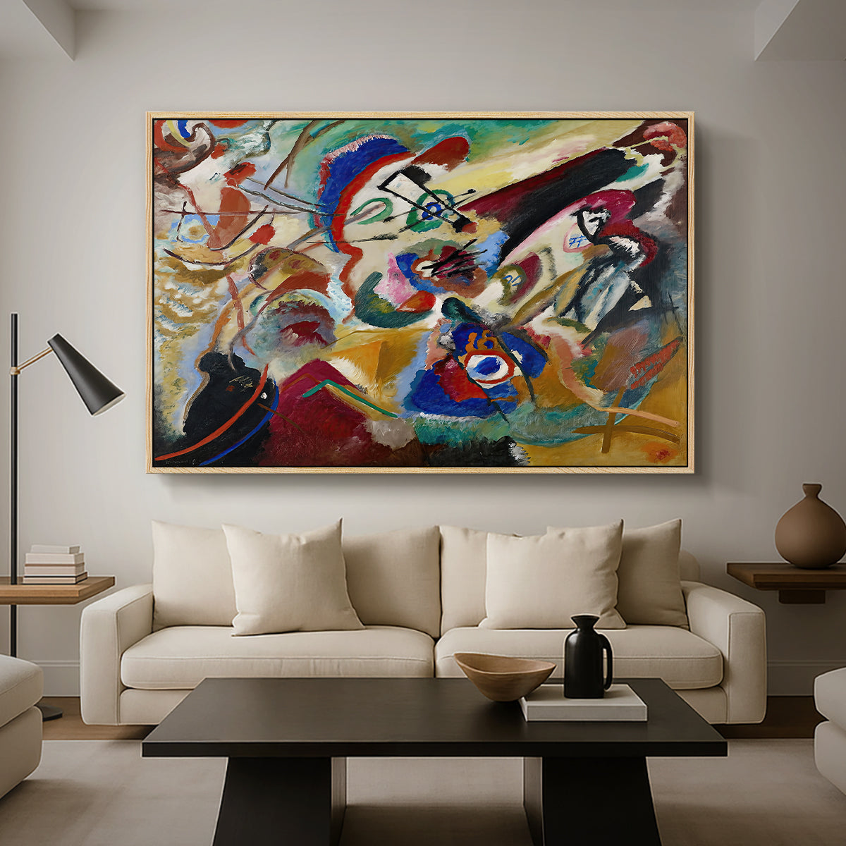Fragment 2 for Composition VII, 1913 - Floater Framed Canvas Print