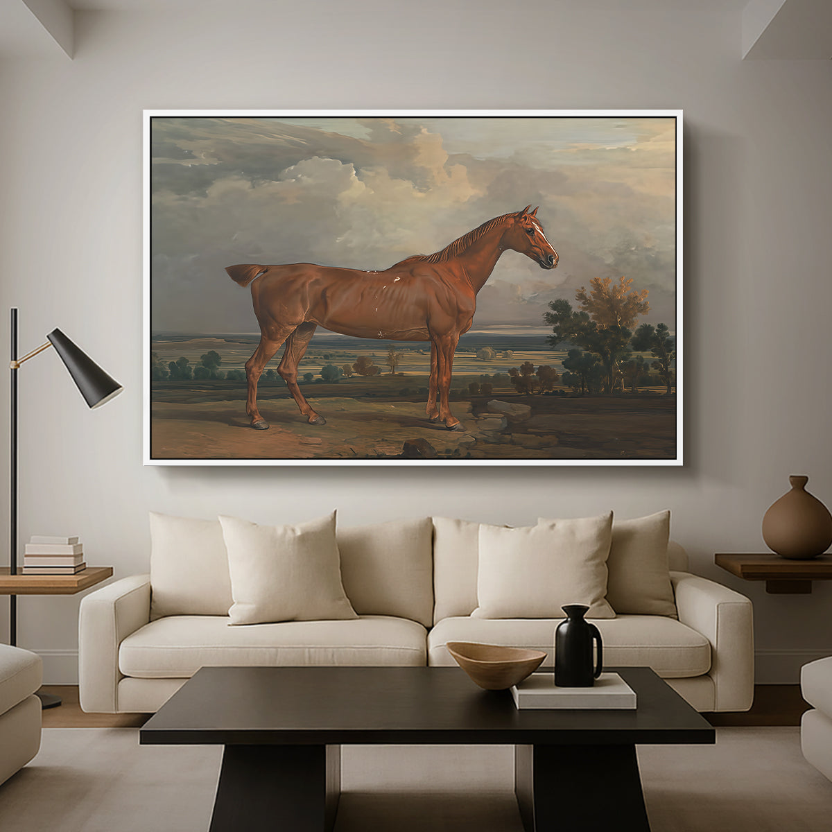 Hunter in a Landscape, 1810 - Floater Framed Canvas Print