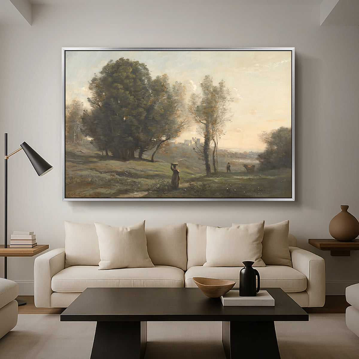 Landscape (Souvenir of les landes), c. 1872 - Floater Framed Canvas Print
