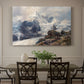 Canvas art print featuring a towering mountain peak rising above rocky alpine landscape, showcased as a statement wall artwork