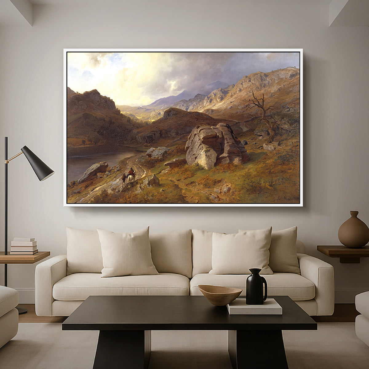 Lledr Valley in Wales, 1864 - Floater Framed Canvas Print