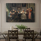 Canvas art print featuring a family group posed indoors around table with multiple figures, showcased as a statement wall artwork