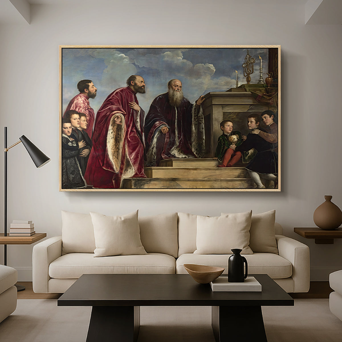 The Vendramin Family Venerating a Relic of the True Cross, c. 1540-1545 - Floater Framed Canvas Print