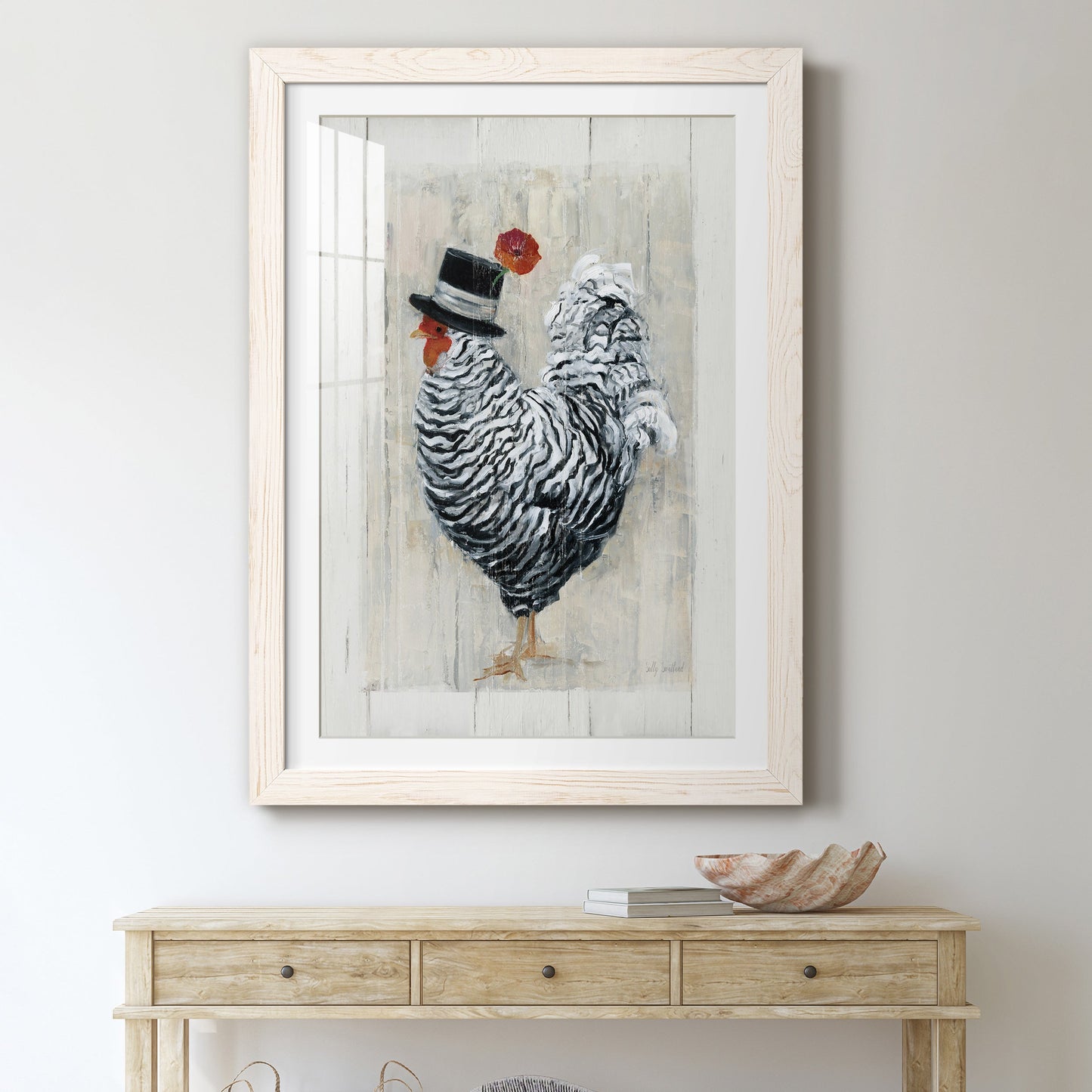 Sunday Best Rooster - Premium Framed Print - Distressed Barnwood Frame - Ready to Hang