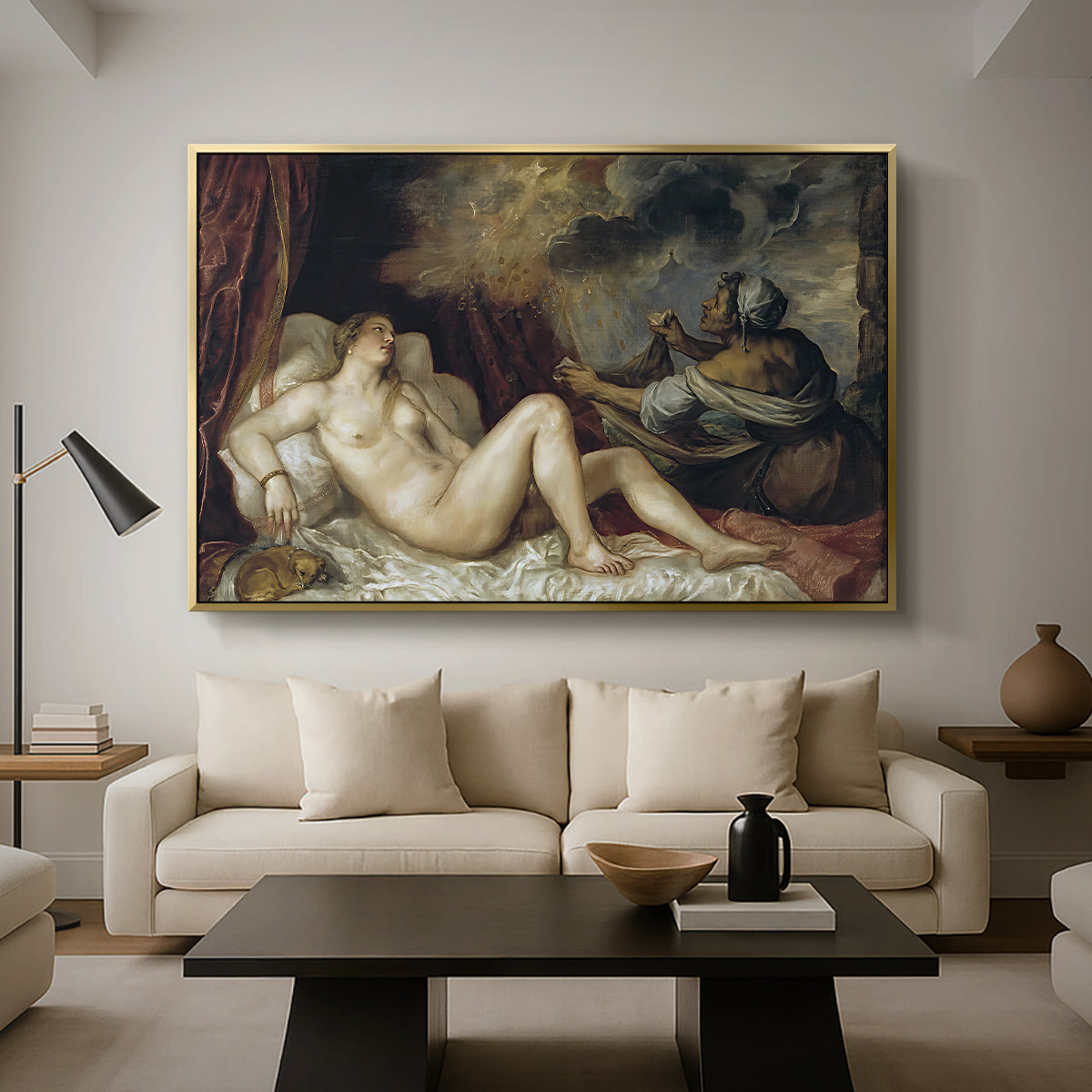 Danaë, c. 1560-1565 - Floater Framed Canvas Print