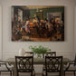 Canvas art print featuring a crowded interior with people gathered for auction activity, showcased as a statement wall artwork