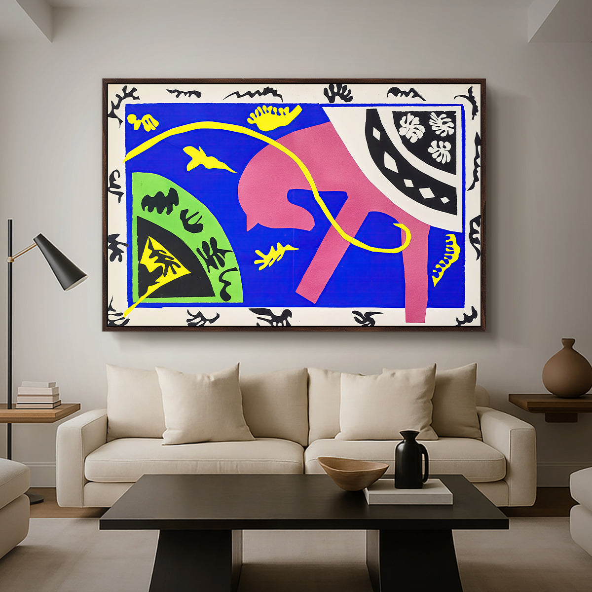 The Horse, the Rider and the Clown, from Jazz, 1947 - Floater Framed Canvas Print