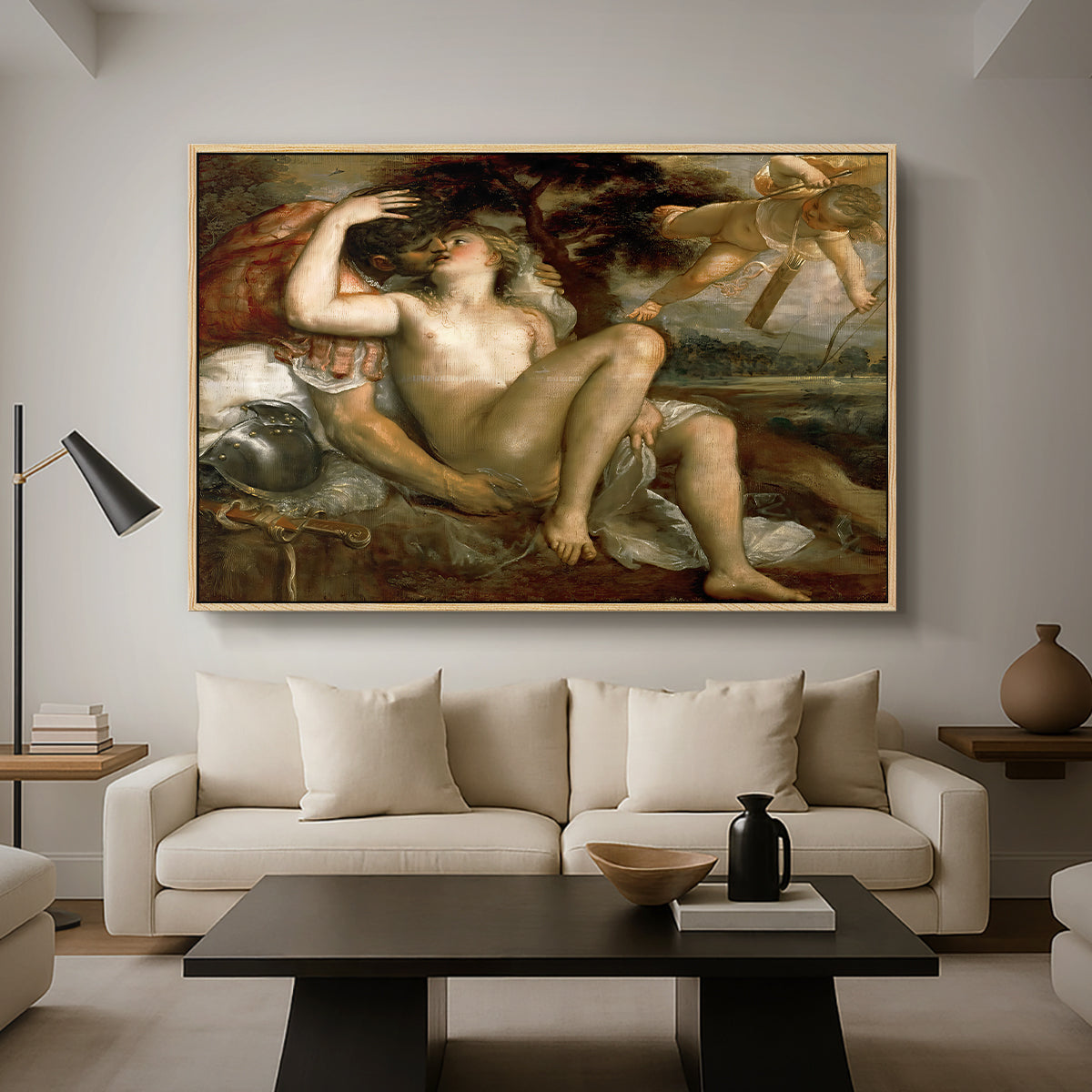 Mars, Venus and Cupid, c. 1530 - Floater Framed Canvas Print
