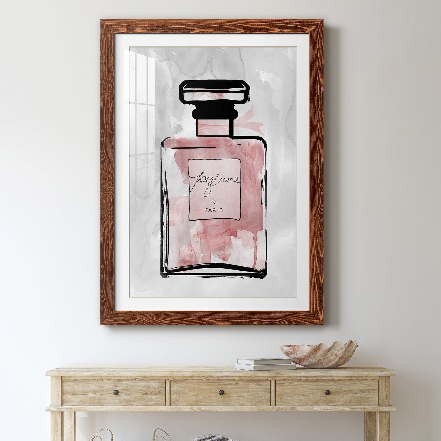 Blush Wash Perfume - Premium Framed Print - Distressed Barnwood Frame - Ready to Hang