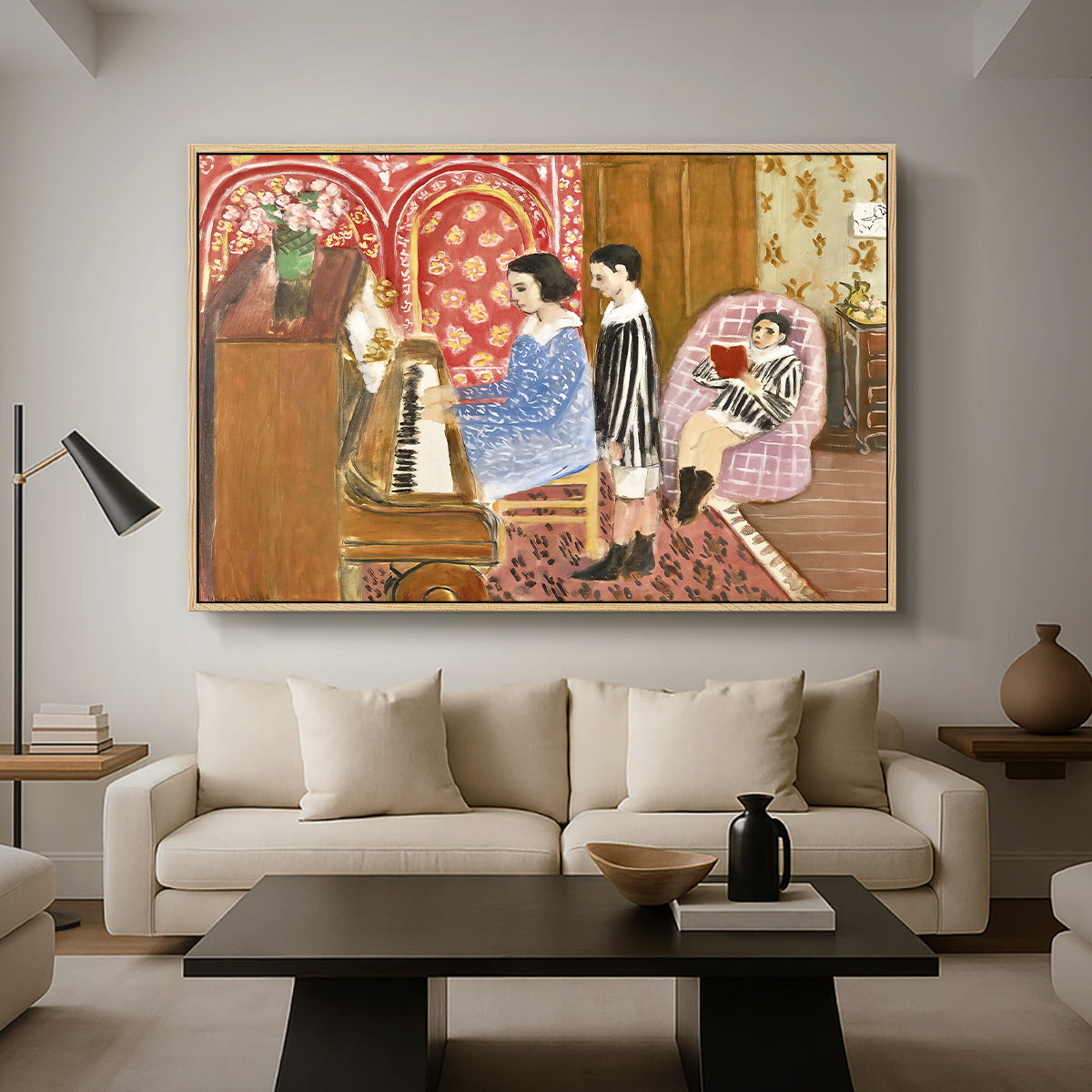 The Piano Lesson, 1923 - Floater Framed Canvas Print