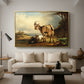 A Goat with Two Kids - Floater Framed Canvas Print