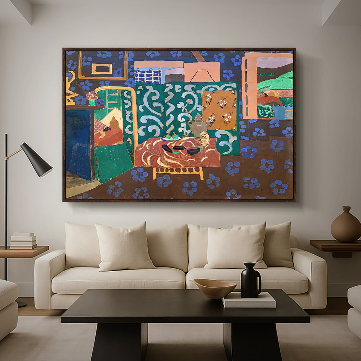Interior with Aubergines, 1911 - Floater Framed Canvas Print