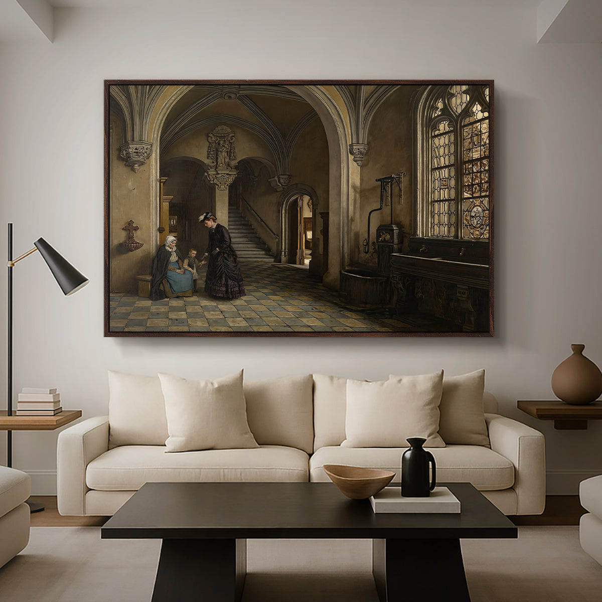 Interior of the Church of Saint Paul in Antwerp, c. 1865-1869 - Floater Framed Canvas Print