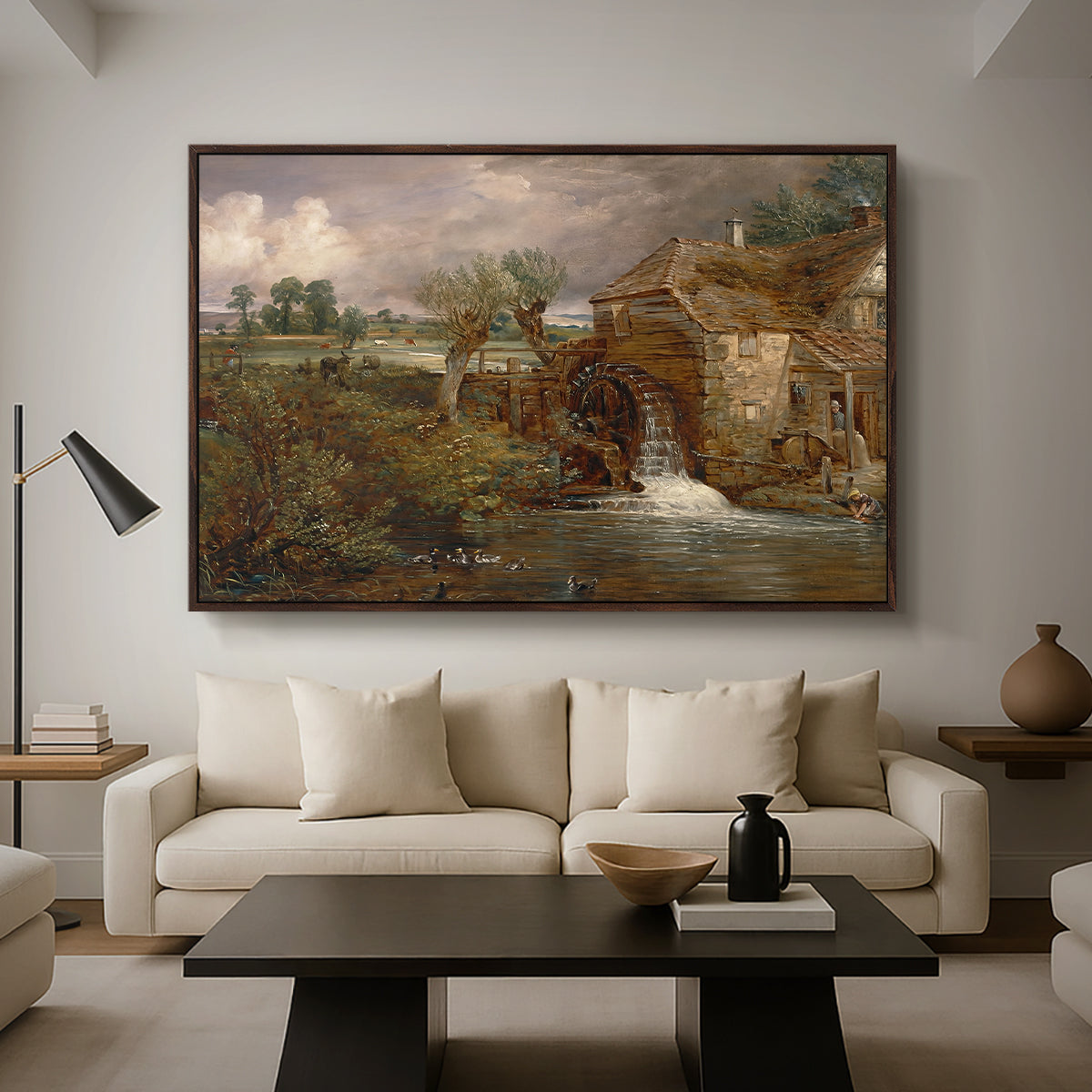 Parham Mill, Gillingham, 1826 - Floater Framed Canvas Print
