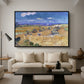 Wheat Field with Reaper, Auvers, 1888 - Floater Framed Canvas Print