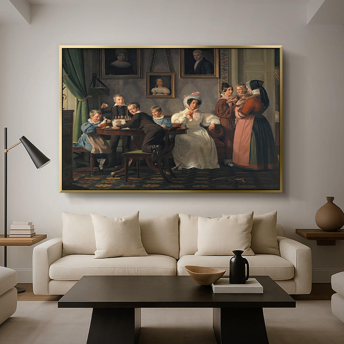 The Waagepetersen Family, 1836 - Floater Framed Canvas Print
