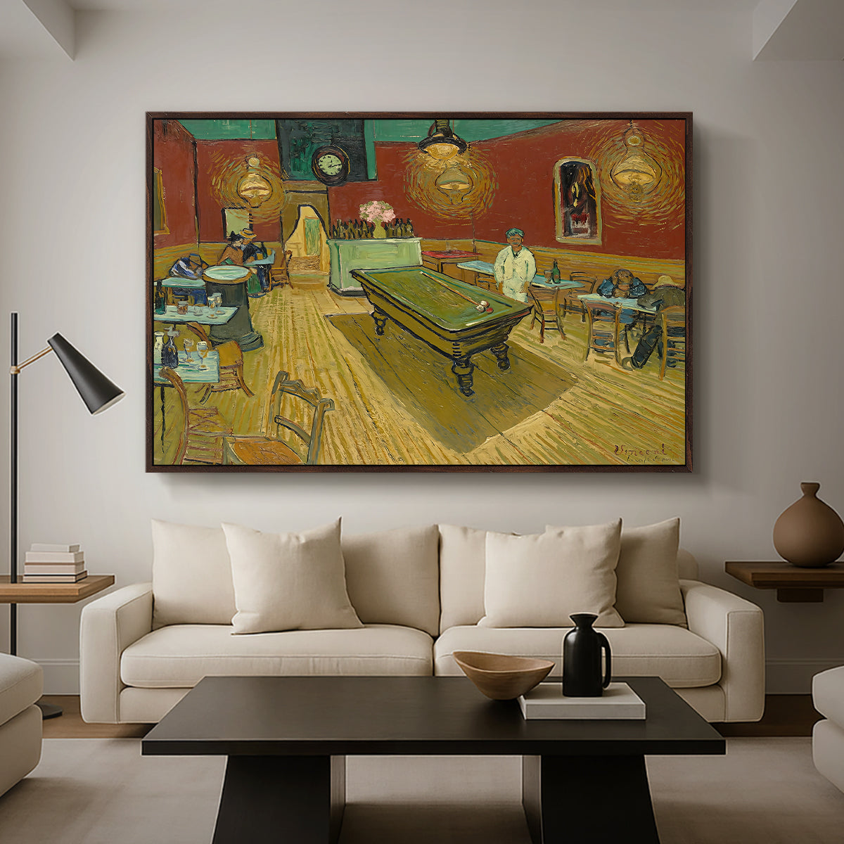 The Night Café, 1888 - Floater Framed Canvas Print