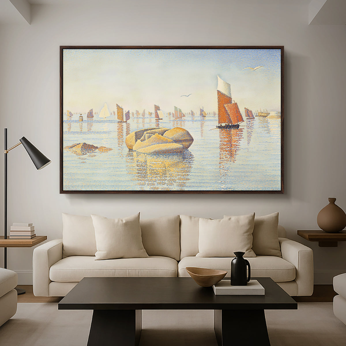 Concarneau, Quiet Morning, Opus 219, 1891 - Floater Framed Canvas Print