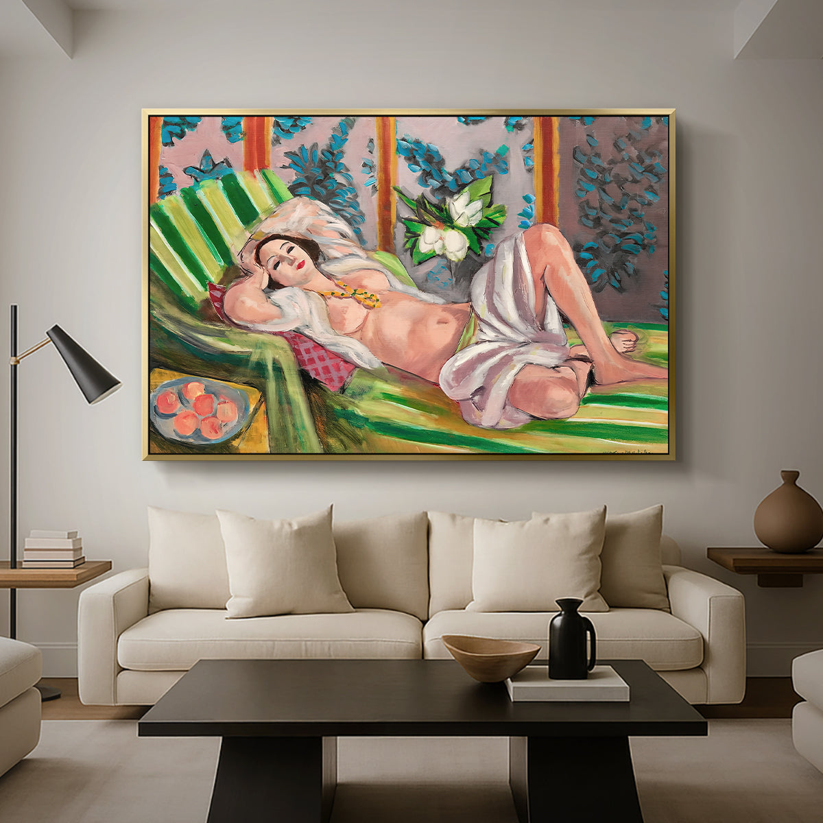 Odalisque Couchée Aux Magnolias, c. 1923 - Floater Framed Canvas Print