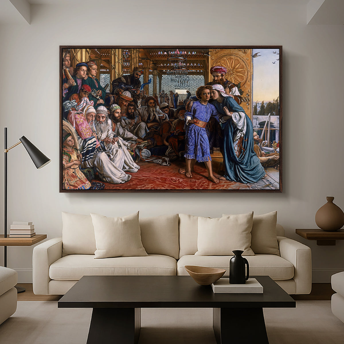 The Finding of the Saviour in the Temple, 1854-1860 - Floater Framed Canvas Print