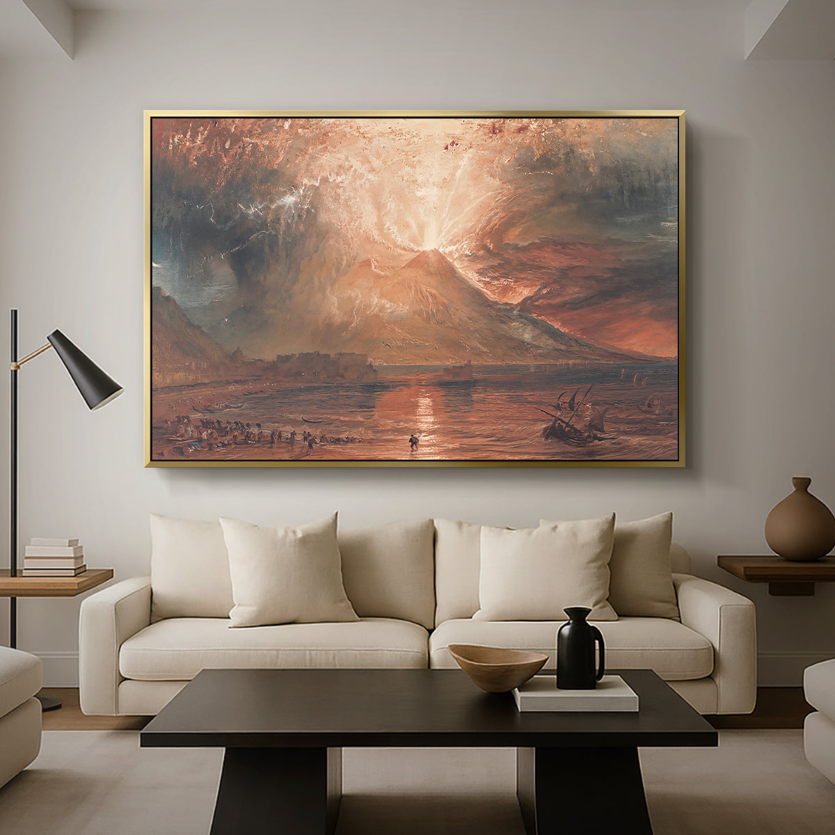 Vesuvius in Eruption, c. 1817 - Floater Framed Canvas Print