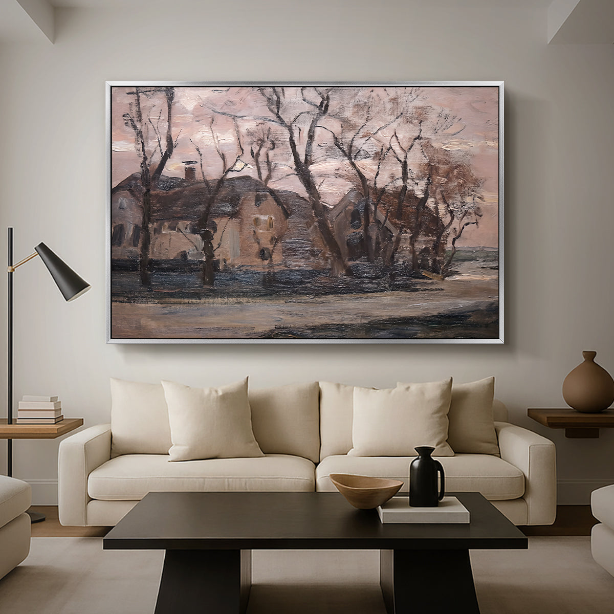 Farm near Duivendrecht in the Evening, c. 1905 - Floater Framed Canvas Print