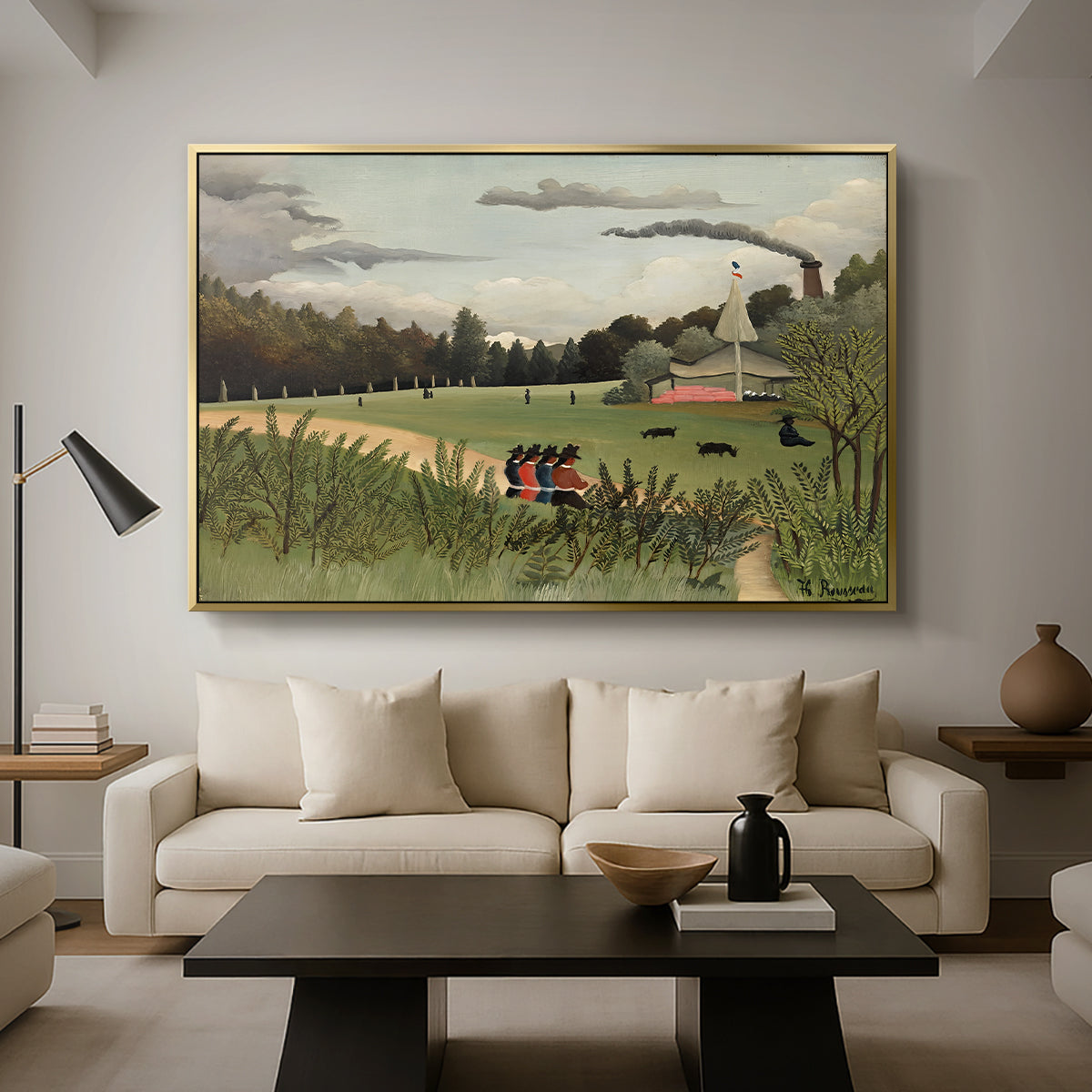 The Chair Factory at Alfortville, 1897 - Floater Framed Canvas Print
