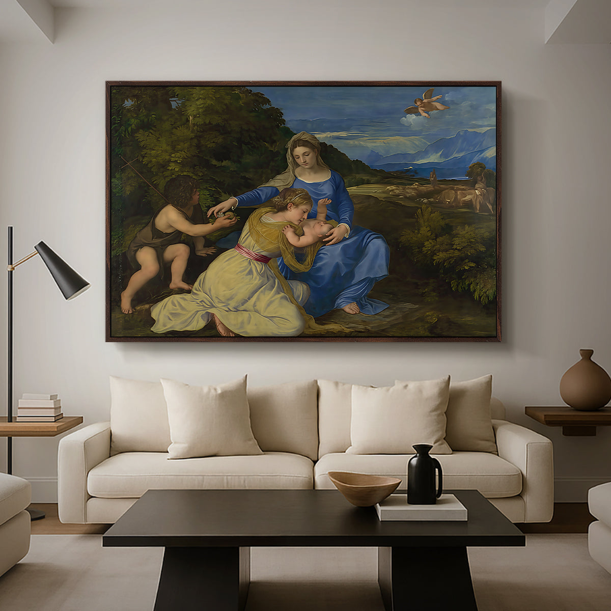 The Aldobrandini Madonna, 1532 - Floater Framed Canvas Print