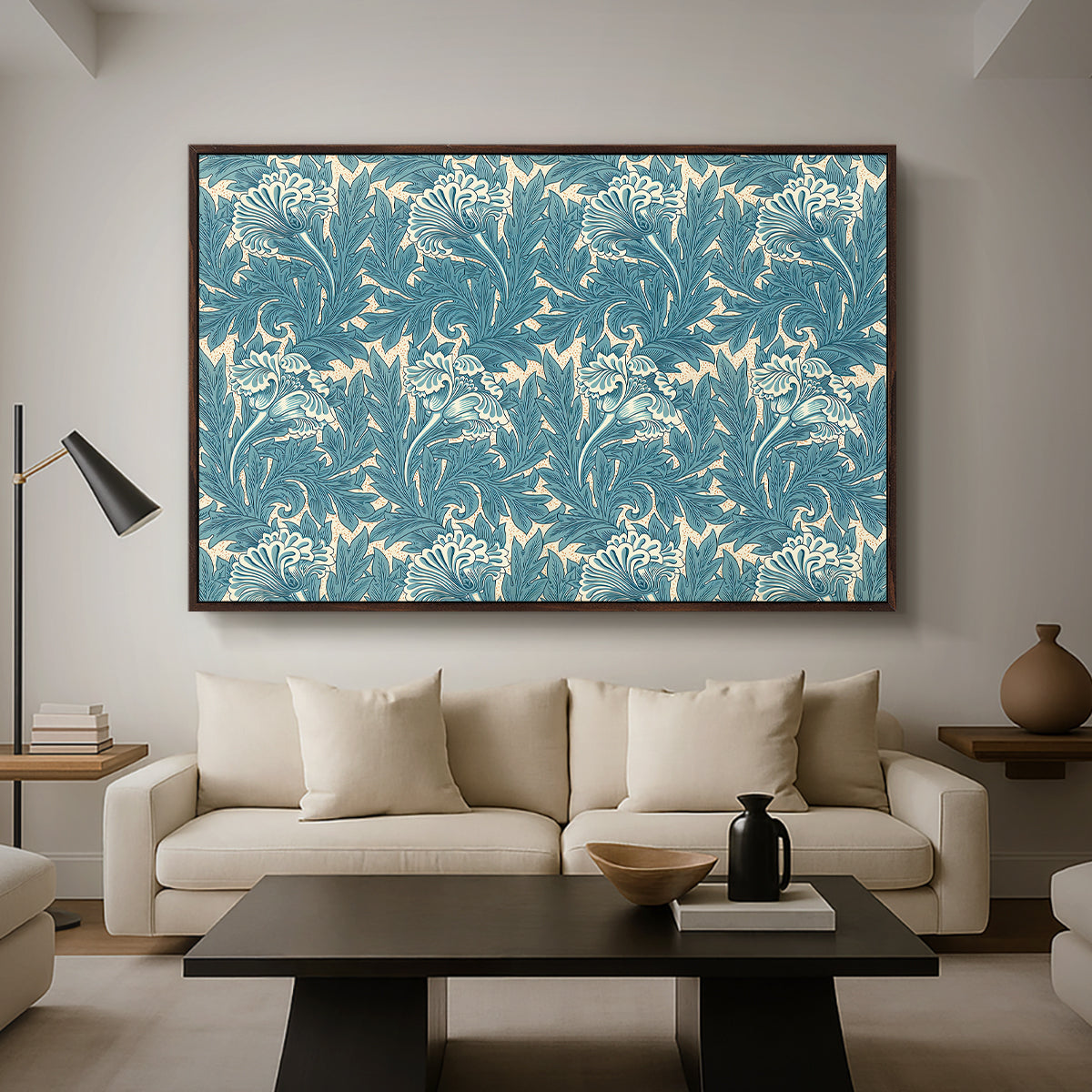 Tulip (Teal), 1875 - Floater Framed Canvas Print