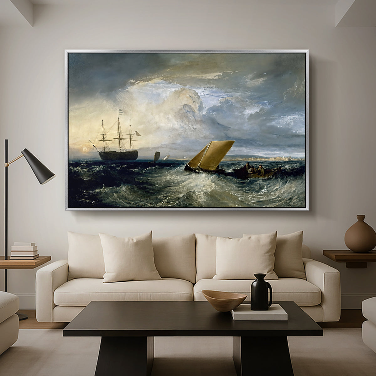 Sheerness as Seen from the Nore, 1808 - Floater Framed Canvas Print