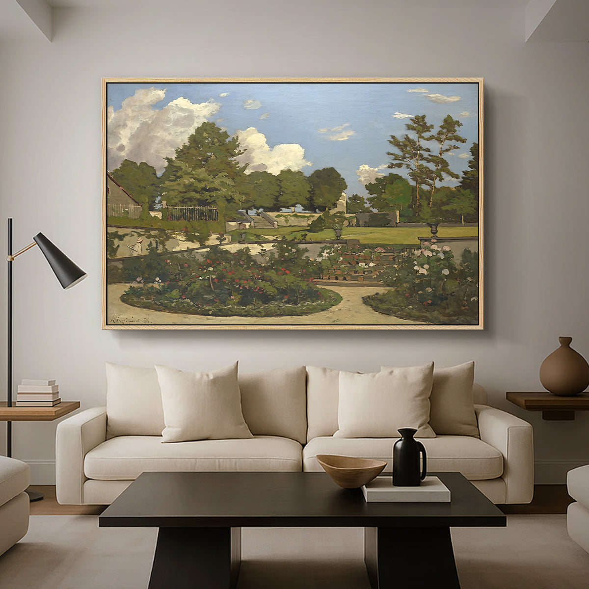 The Painter's Garden at Saint-Privé, 1886 - Floater Framed Canvas Print