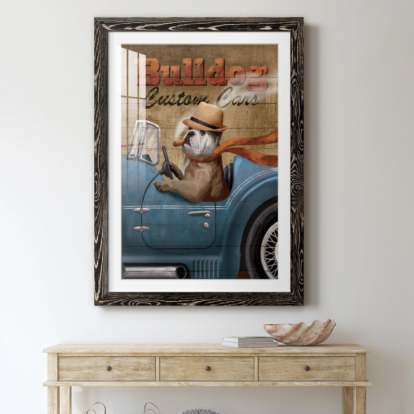 Bulldog Custom Cars - Premium Framed Print - Distressed Barnwood Frame - Ready to Hang