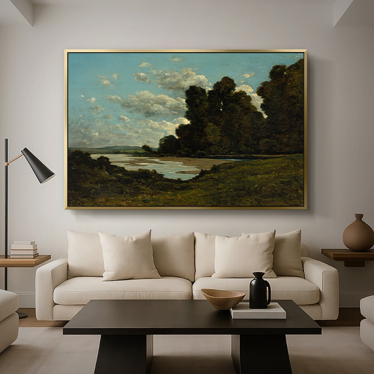 The River Loire at Nevers, 1901 - Floater Framed Canvas Print