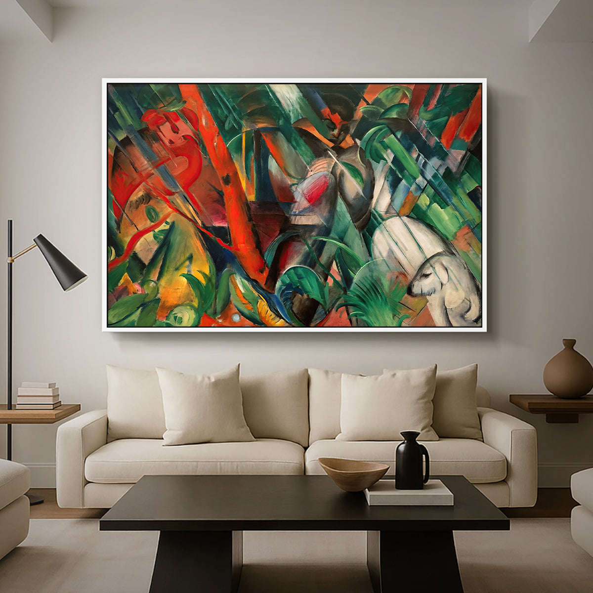 In the Rain, 1912 - Floater Framed Canvas Print