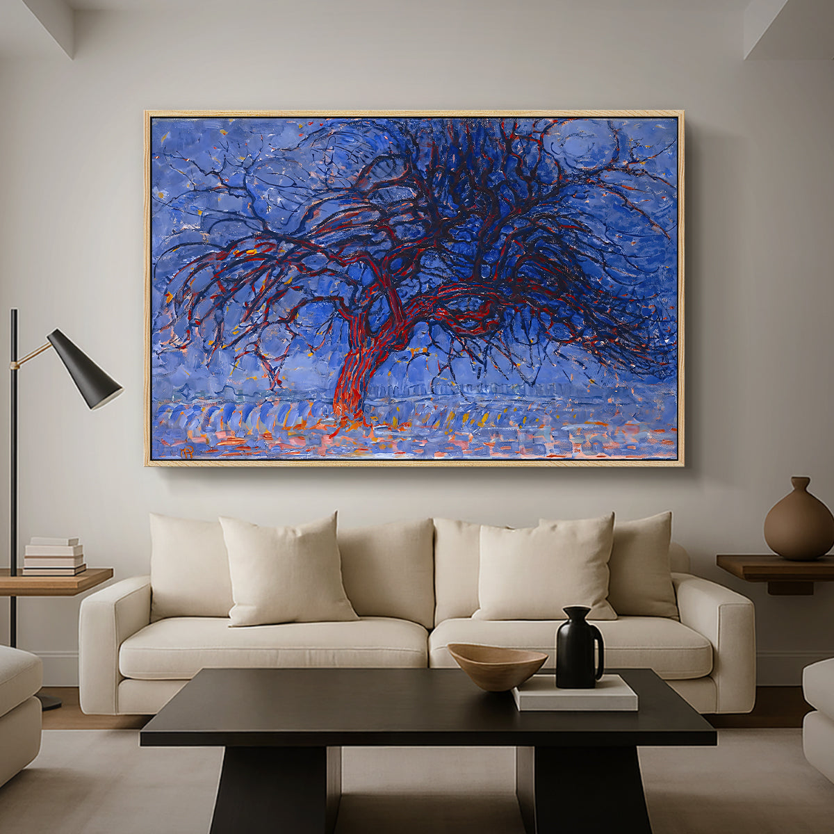 The Red Tree, 1909 - Floater Framed Canvas Print