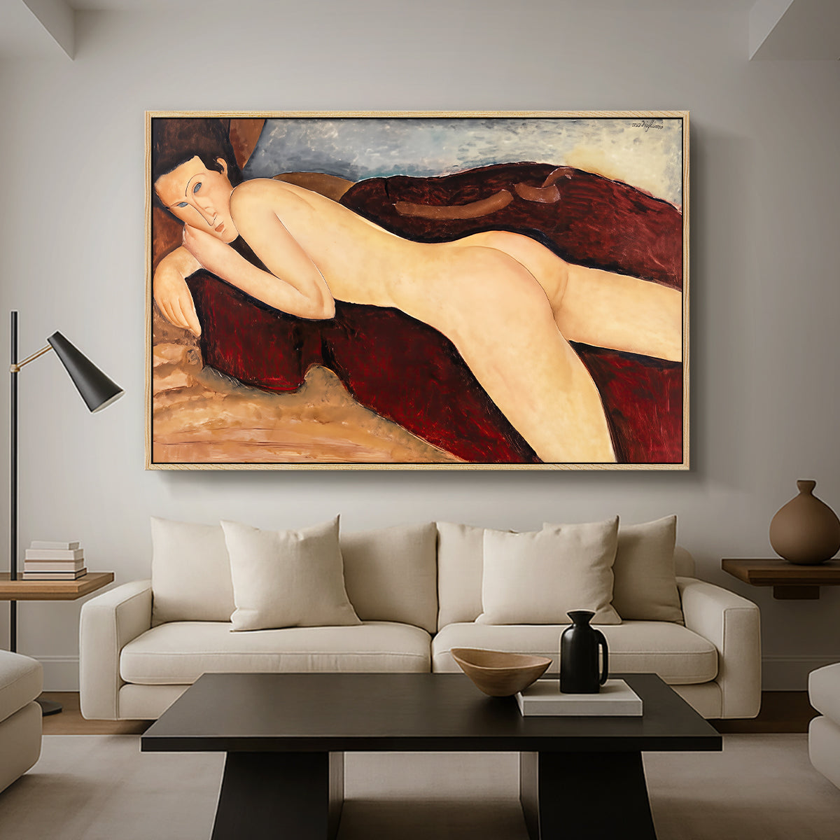 Reclining Nude from the Back (Nu couché de dos), c. 1917 - Floater Framed Canvas Print